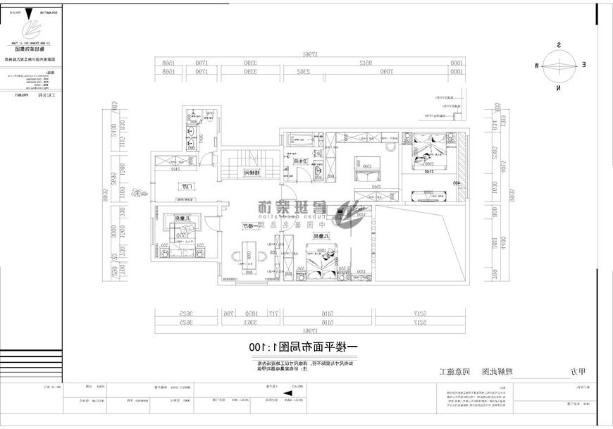 湾流天悦,新中式风格,一层户型图